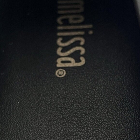 Melissa Womens Puzzle Flats 8 Platform Slip On Open Toe Black Rubber Scent - Picture 7 of 15